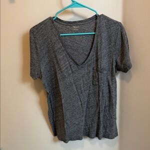 Madewell Charcoal V-Neck Short Sleeve Tee